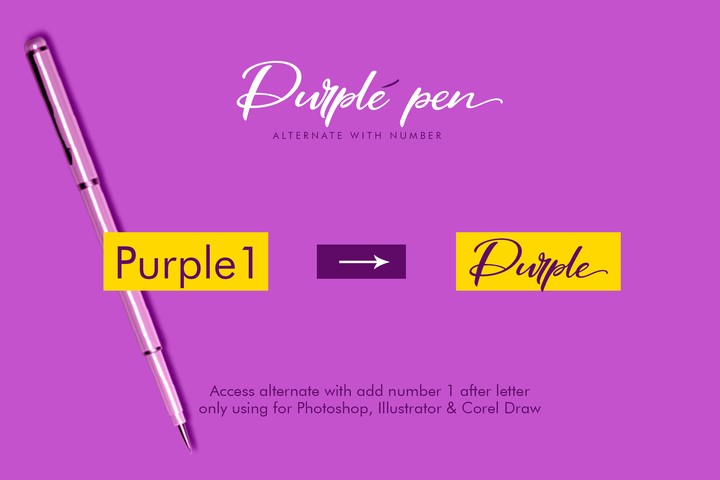 Przykład czcionki Purple Pen Regular